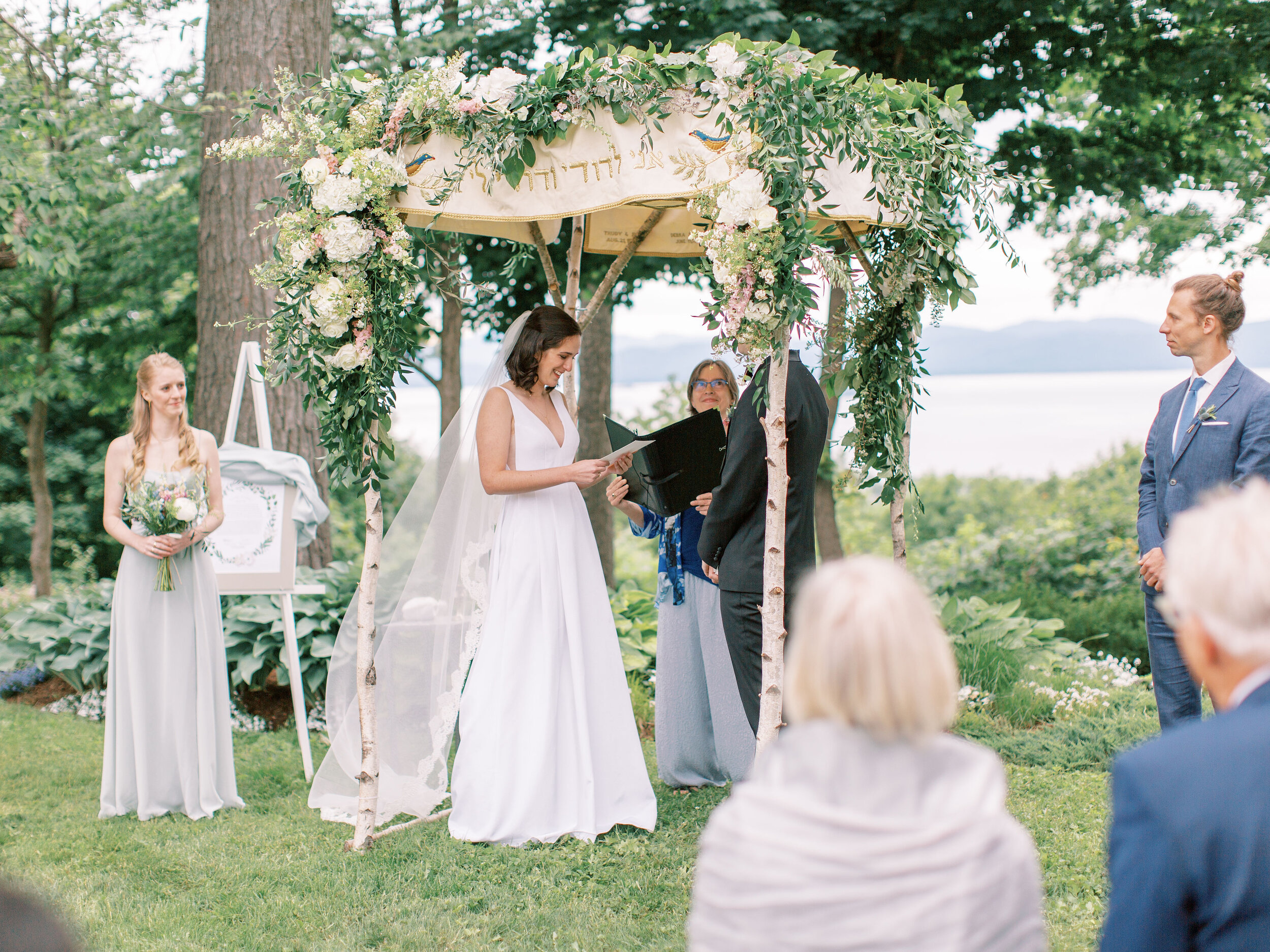 This wedding, with its breathtaking Adirondack views, incorporated Jewish rituals. Photo: Jackie Fox Photography.